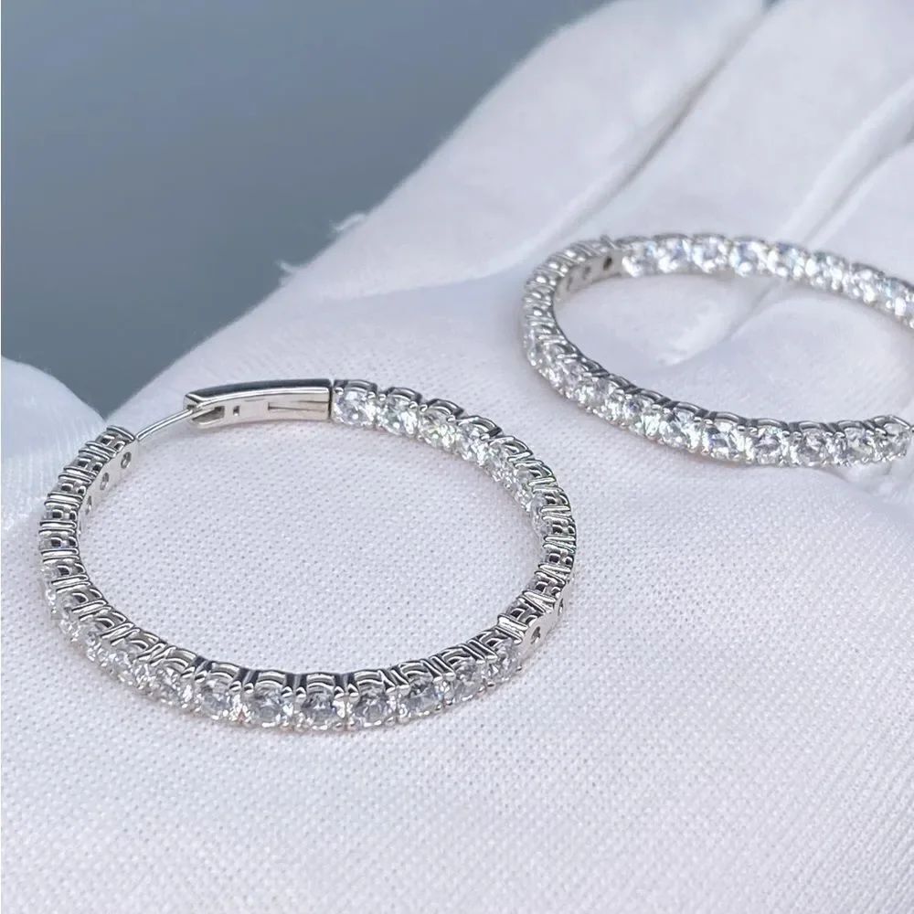Large Hoop Crystal Embellished Earrings